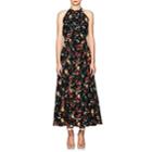 Derek Lam Women's Floral Silk Maxi Dress-black Multi