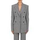 Calvin Klein 205w39nyc Women's Houndstooth Wool Double-breasted Jacket - Gray