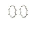 Area Women's Floating Crystal Hoop Earrings - Silver