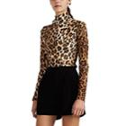 Sprwmn Women's Leopard-print Crop Top - Brown