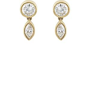 Tate Union Women's White-diamond Drop Earrings
