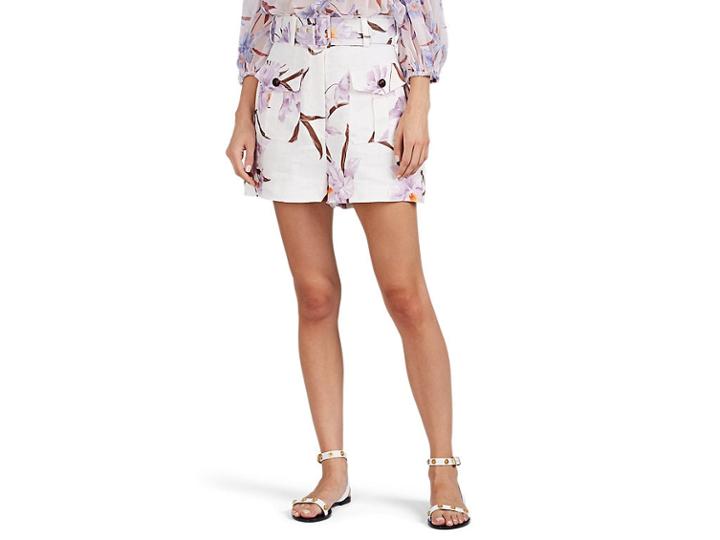 Zimmermann Women's Orchid-print Linen Shorts