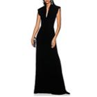 Derek Lam Women's Cap-sleeve Velvet Gown-black