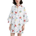 La Vie Style House Women's Floral-embroidered Sequin Caftan - White