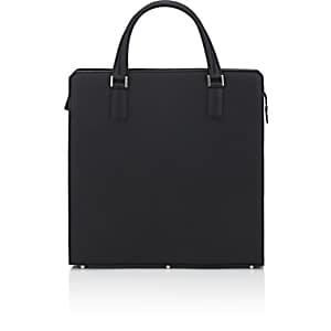 Barneys New York Men's Leather Business Bag-black