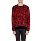Givenchy Men's Monster-intarsia Chenille Sweater - Red