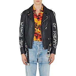 Balenciaga Men's The Power Of Dreams Leather Moto Jacket - Black