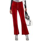 Mm6 Maison Margiela Women's Felt-effect Flare Jeans - Red