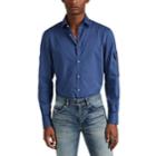 Eidos Men's Solid Cotton Poplin Shirt - Blue