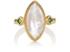 Cathy Waterman Women's Pearl & Emerald Ring