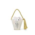 Montunas Women's Trellis Lirio Flower Pot Mini Bucket Bag - White