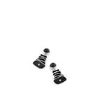 Sabbadini Women's Black Lacquer Clip-on Drop Earrings - Black