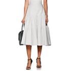 Calvin Klein 205w39nyc Women's Striped Silk-cotton Tiered Full Skirt-white