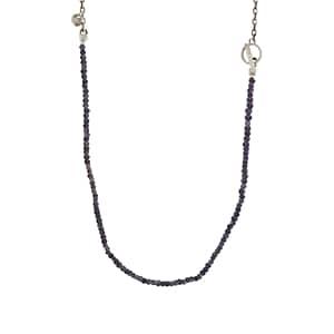 Title Of Work Men's Sapphire Beaded Necklace - Silver