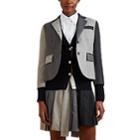 Thom Browne Women's Colorblocked Wool Three-button Blazer - Gray