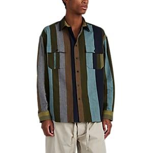 J.w.anderson Men's Striped Cotton Flannel Shirt