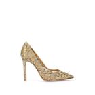 Gianvito Rossi Women's Lace & Leather Pumps - Gold