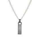 Loren Stewart Men's Zipper Pendant Necklace-silver