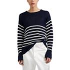 Sies Marjan Men's Striped Linen Oversized Sweater - Navy