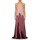 J. Mendel Women's Colorblocked Silk Strapless Gown-lavender