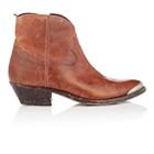 Golden Goose Women's Young Distressed Leather Ankle Boots-brown