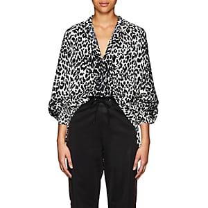 Givenchy Women's Leopard-pattern Silk Tunic-black