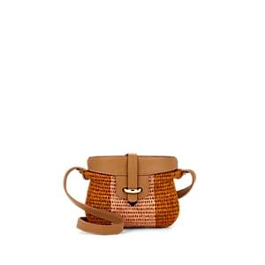 Khokho Women's Jabu Mini Straw & Leather Basket Bag - Gold
