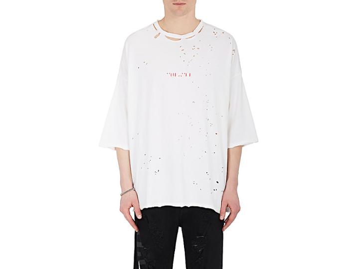 Ben Taverniti Unravel Project Men's Distressed Cotton Oversized T-shirt
