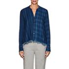 Greg Lauren Women's Checked Cotton Flannel Studio Shirt-indigo