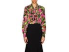 Dolce & Gabbana Women's Fig-print Silk Tieneck Blouse
