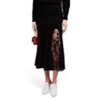 Givenchy Women's Lace-inset Knit Crepe Midi-skirt - Black