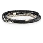 Title Of Work Men's Mixed-chain & Leather Wrap Bracelet-silver