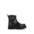 R13 Women's Single Stacked Engineer Leather Ankle Boots - Black