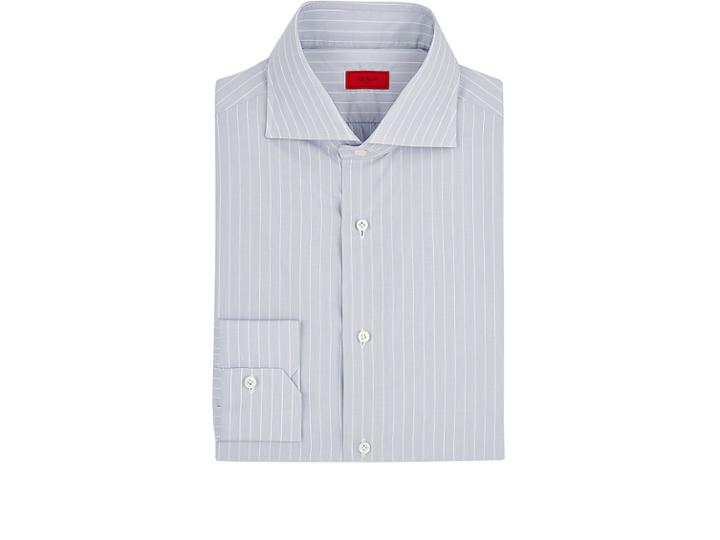 Isaia Men's Pinstriped Cotton Poplin Shirt