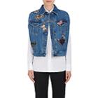 Valentino Women's Butterfly-embroidered Denim Cape-blue