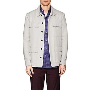 D'avenza Men's Cotton-cashmere Canvas Field Jacket-ivorybone