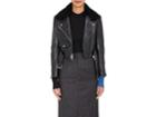 Calvin Klein 205w39nyc Women's Fur-trimmed Crop Leather Jacket