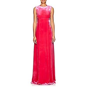 Valentino Women's Cutout Velvet Column Gown-fuschia