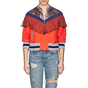 Kolor Women's Mixed-media Zip-front Jacket-orange