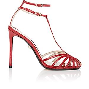 Alev Milano Women's Stella Patent Leather T-strap Sandals-red