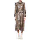 Fendi Women's Coated Plaid Wool Tweed Coat-brown