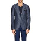 Boglioli Men's K Jacket Silk-linen Two-button Sportcoat-blue