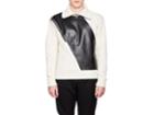 Givenchy Men's Leather-inset Wool Quarter-zip Sweater
