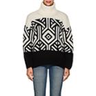 Tomorrowland Women's Geometric-pattern Wool Turtleneck Sweater-white