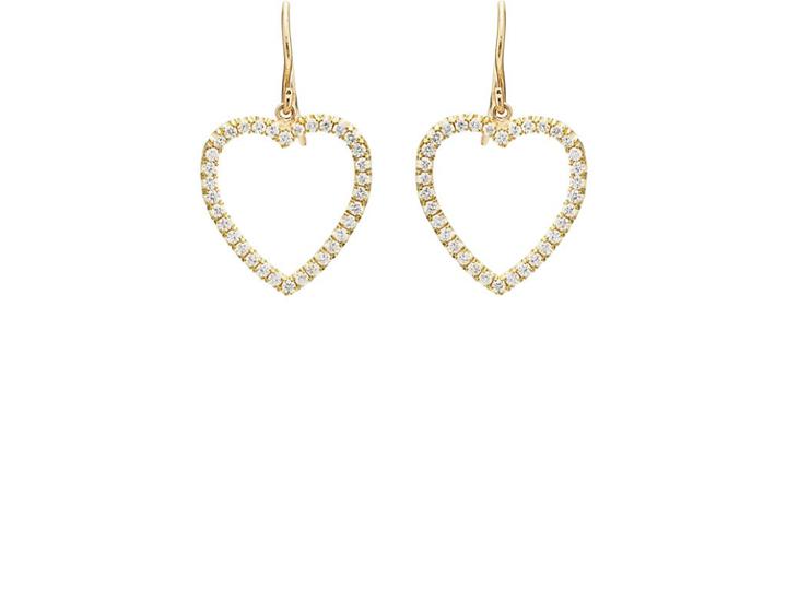 Jennifer Meyer Women's White Diamond Large Open Heart Drop Earrings
