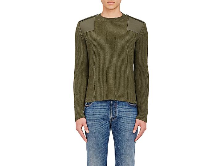 Valentino Men's Virgin Wool-cashmere Military Sweater