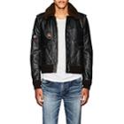 Saint Laurent Men's Shearling-collar Leather Aviator Jacket - Black