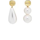 Beck Jewels Women's Swarovski-pearl Mismatched Drop Earrings-gold