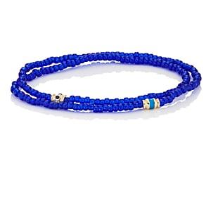 Luis Morais Men's Beaded Double-wrap Bracelet-blue