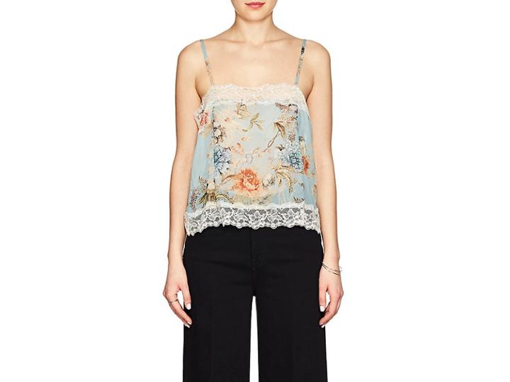 Icons Women's Lace-trimmed Floral Chiffon Cami